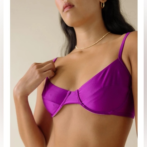 Carolina K Swim Cala NWT Bikini Sparkling Grape Purple Shimmer Vacation Beach - Picture 7 of 16